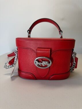 Coach Red Leather Mini Top-Handle Crossbody